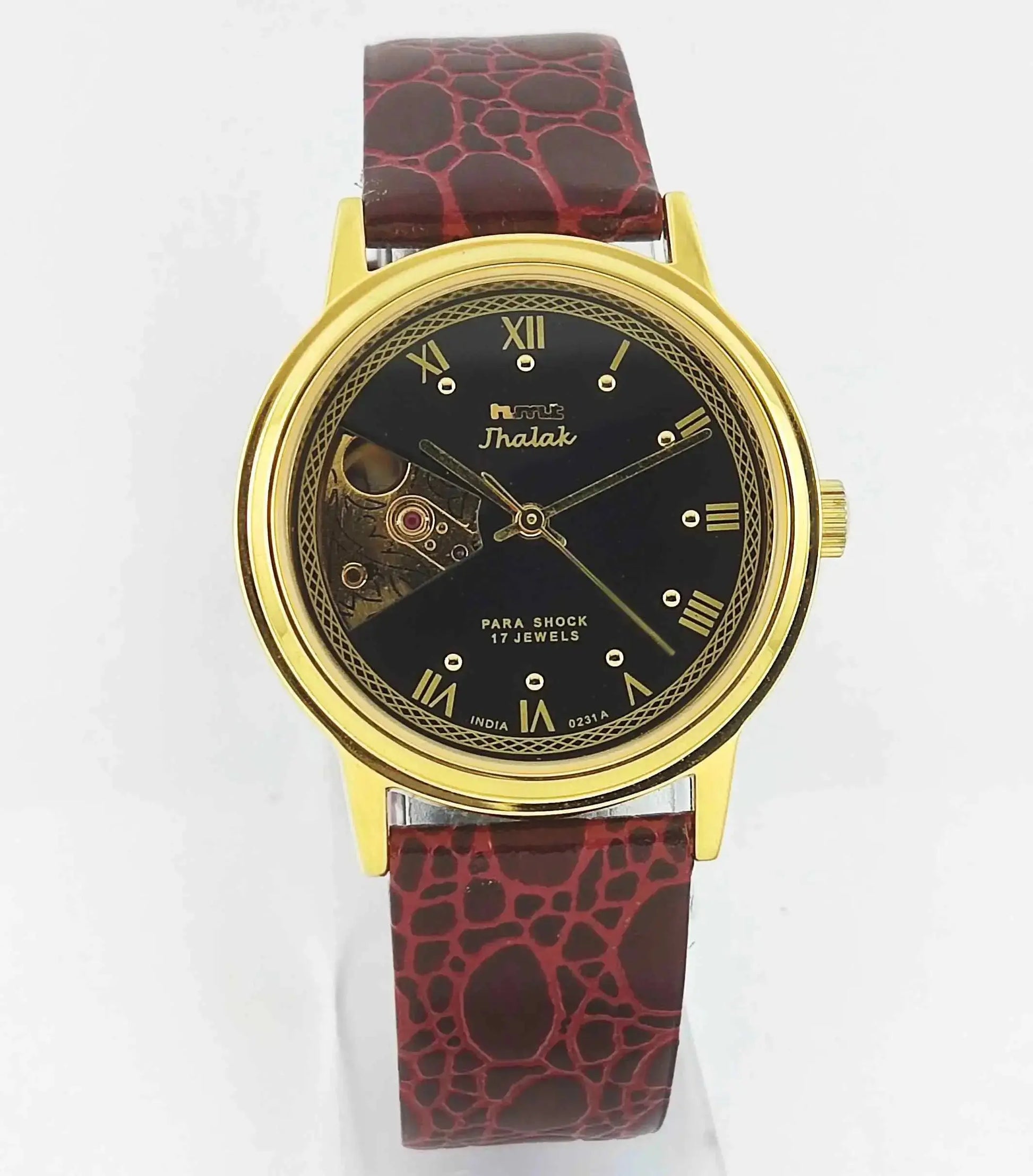 HMT Jhalak Skeletion Black Dial Para Shock 17 Jewels Men's Watch Discover-Diamonds