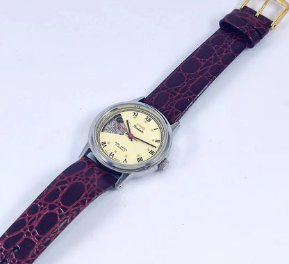 HMT Jhalak Skeleton Dial Para Shock 17 Jewels Cream Color Mechanical Handwinding Discover-Diamonds Physical