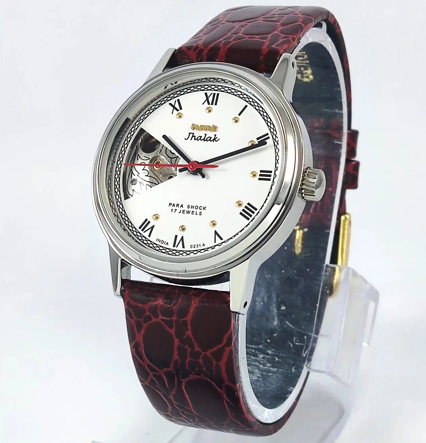 HMT Jhalak Skeleton Dial Para Shock 17 Jewels White Color Handwinding Discover-Diamonds Physical