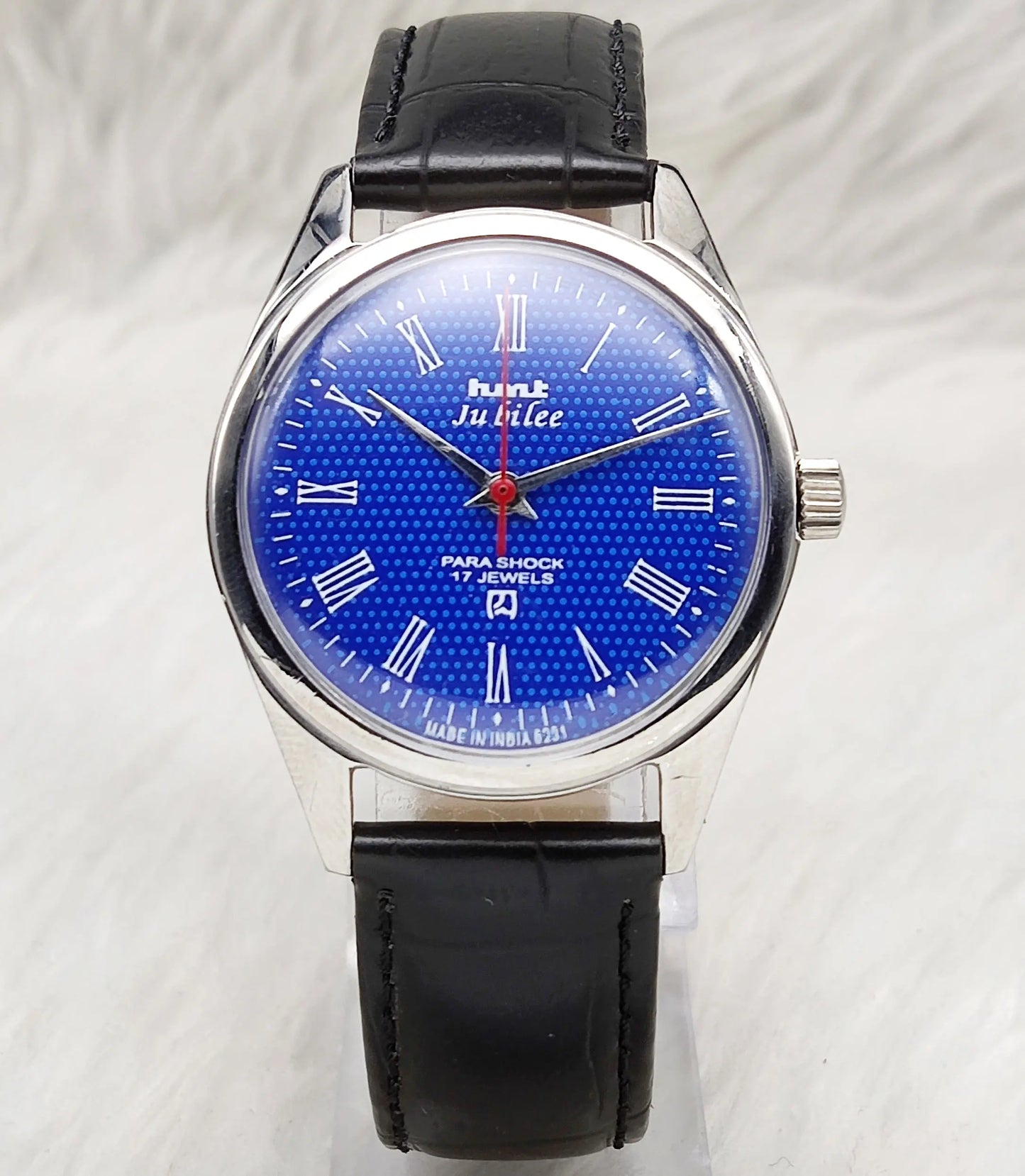 HMT Jubilee 17 Jewels Blue Dial Roman Indices Handwinding