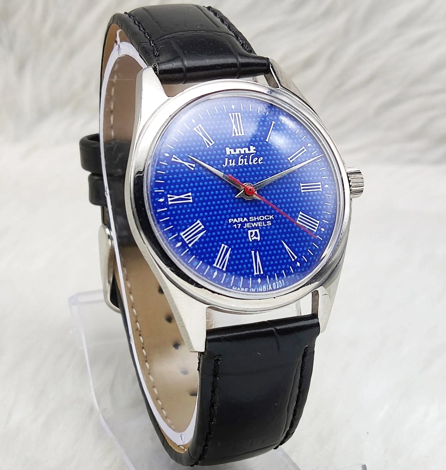 HMT Jubilee 17 Jewels Blue Dial Roman Indices Handwinding
