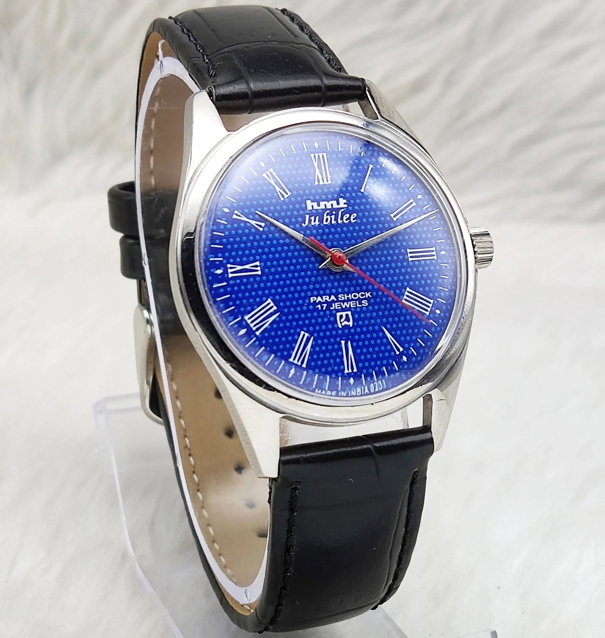 HMT Jubilee 17 Jewels Blue Dial Roman Indices Handwinding