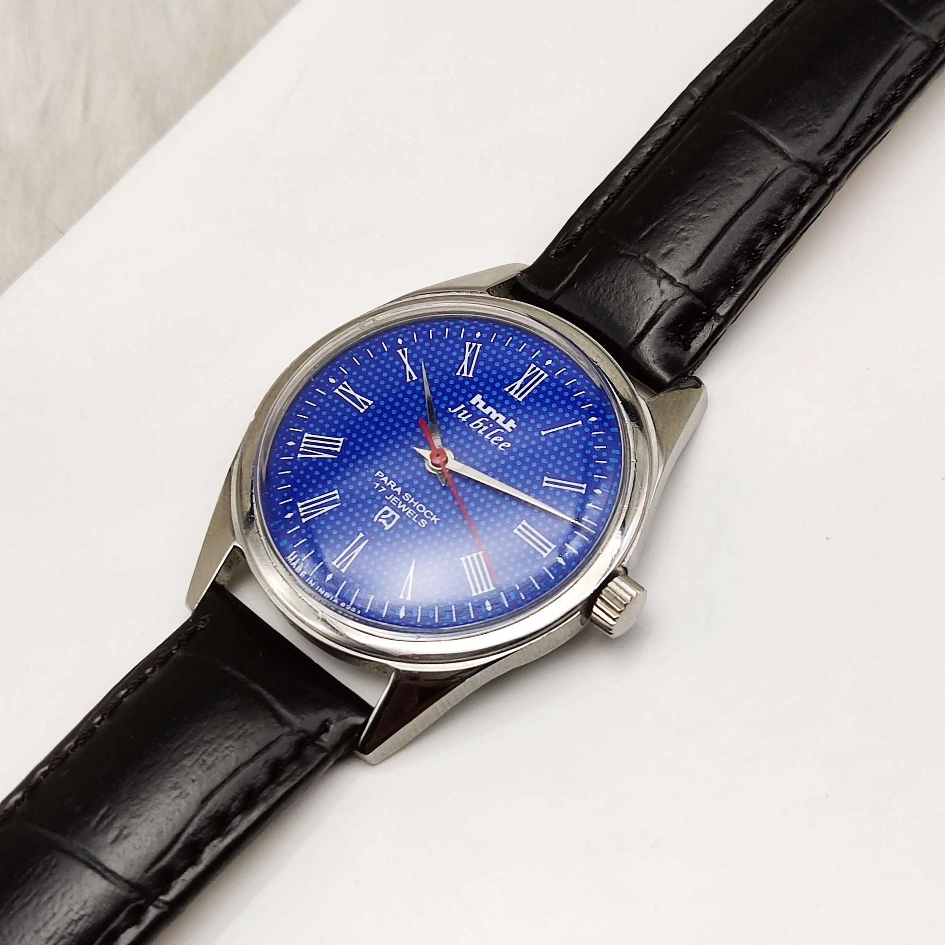 HMT Jubilee 17 Jewels Blue Dial Roman Indices Handwinding