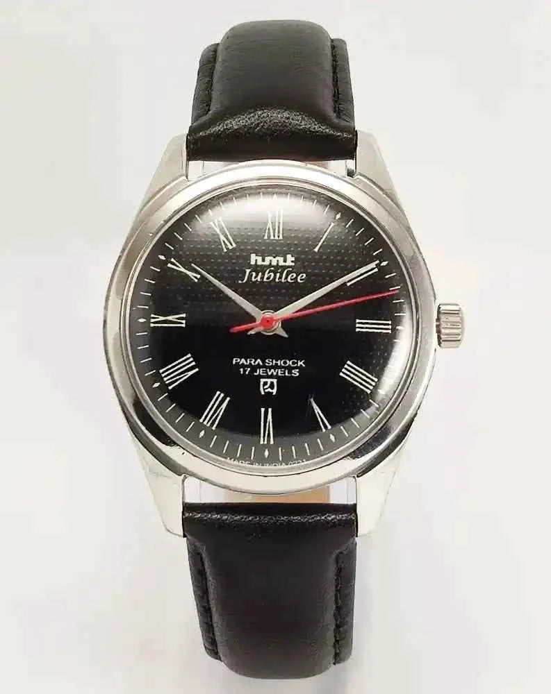 HMT Jubilee Black Roman Dial 17 Jewels Para Shock Handwinding Men's Watch