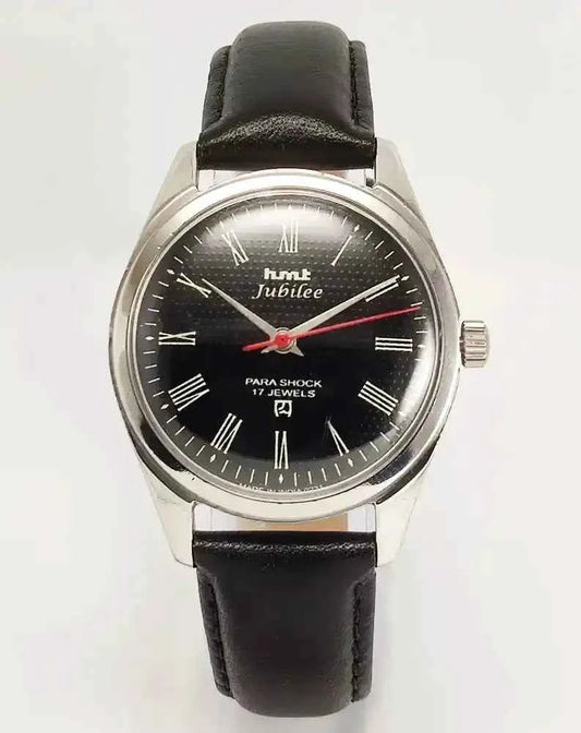 HMT Jubilee Black Roman Dial 17 Jewels Para Shock Handwinding Men's Watch