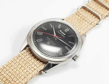 HMT Jubilee Black Roman Dial 17 Jewels Para Shock Mechanical Handwinding Men's Watch Discover-Diamonds Physical