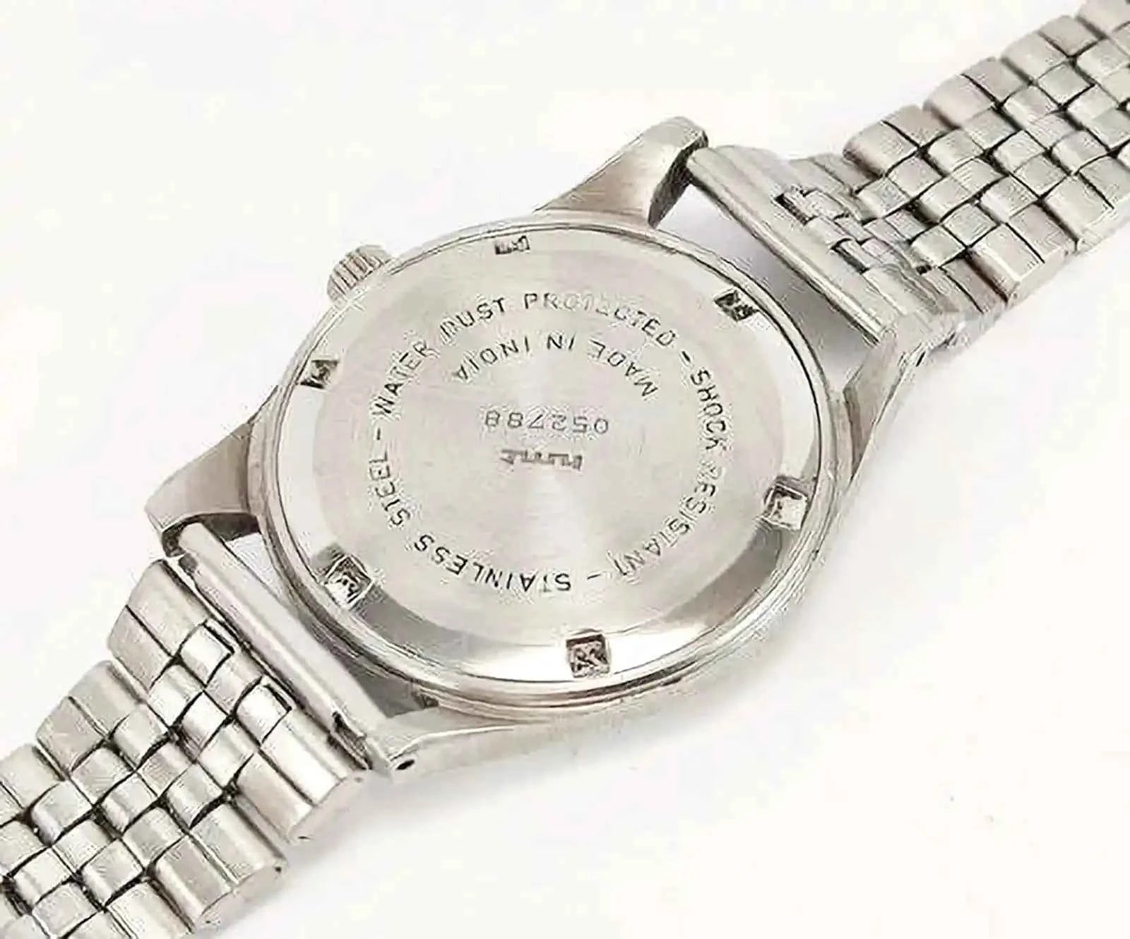 HMT Jubilee Dial 17 Jewels Para Shock Black Roman Dial Handwinding Men's Watch 0231