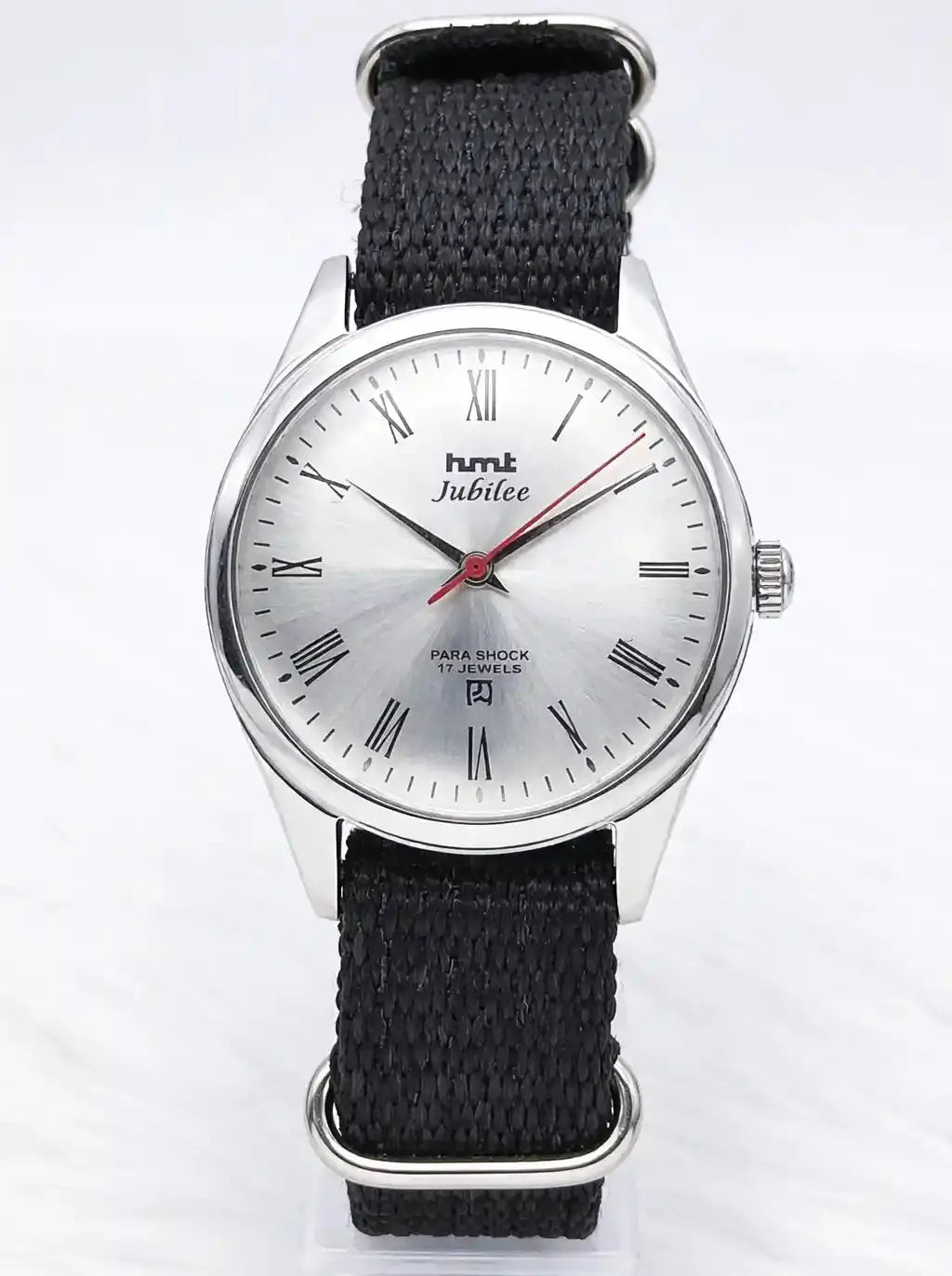 HMT Jubilee Handwinding Para Shock 17 Jewels Silver Dial Discover-Diamonds Physical