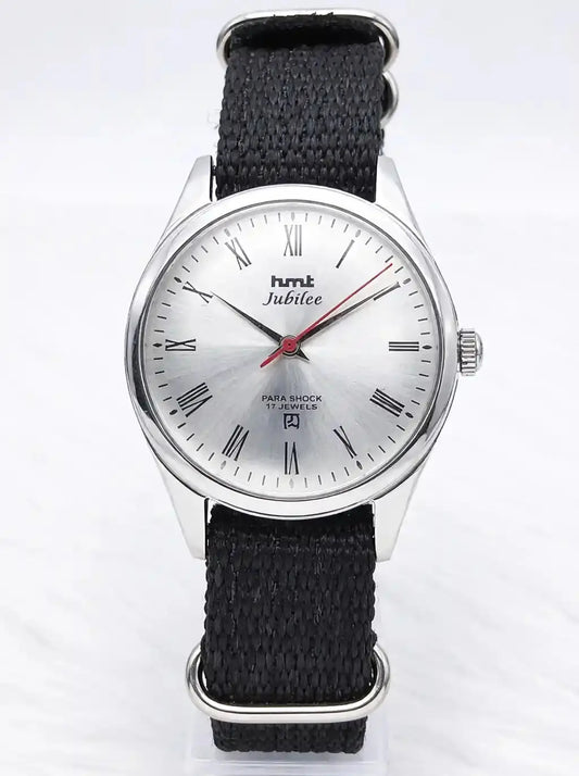 HMT Jubilee Handwinding Para Shock 17 Jewels Silver Dial Discover-Diamonds Physical