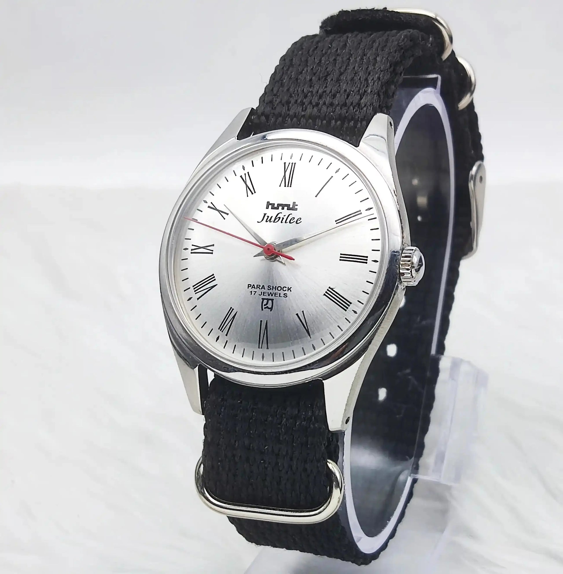 HMT Jubilee Handwinding Para Shock 17 Jewels Silver Dial Discover-Diamonds Physical