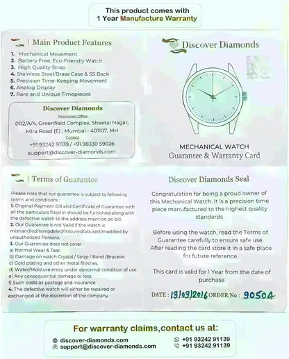 HMT Tamil Ocean Blue Dial Para Shock 17 Jewels Handwinding - Discover-Diamonds