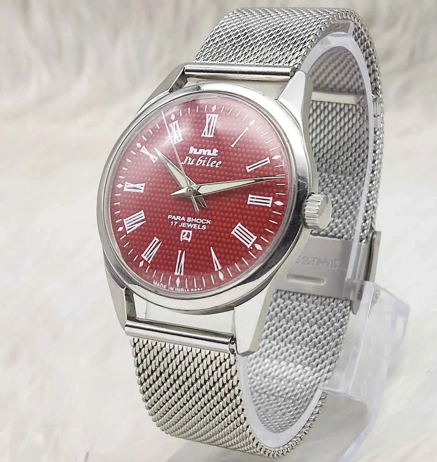HMT Jubilee Marron Roman Dial 17 Jewels Para Shock Mechanical Handwinding 0231