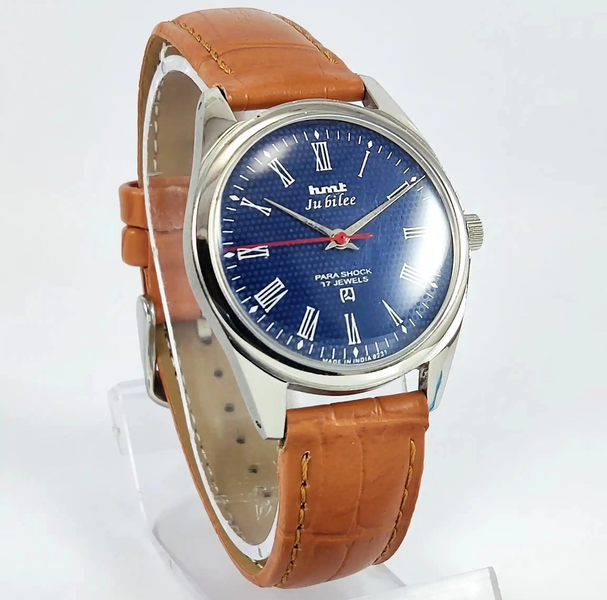 HMT Jubilee Para Shock 17 Jewels Blue Dial Mechanical Handwinding Discover-Diamonds Physical