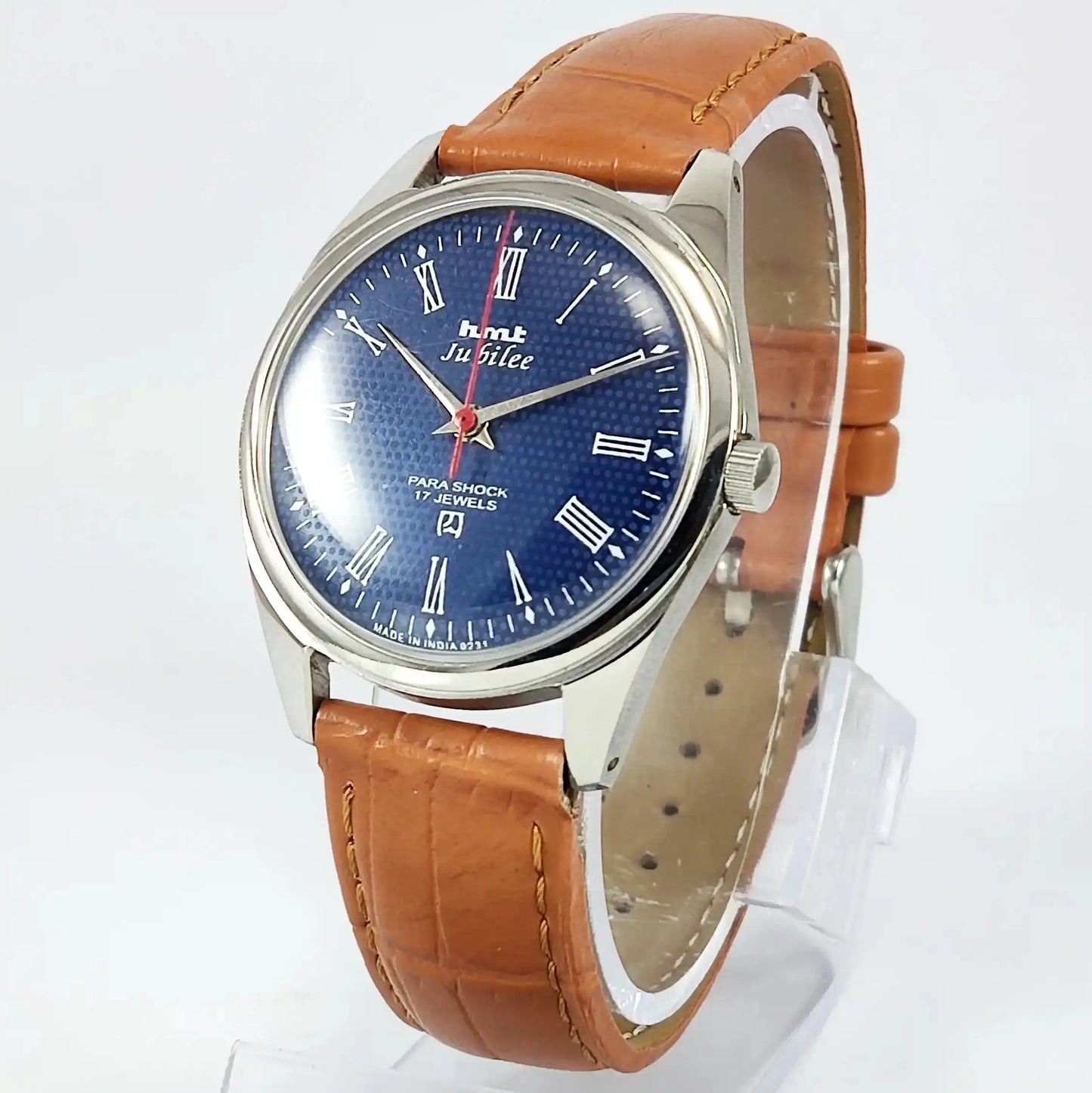 HMT Jubilee Para Shock 17 Jewels Blue Dial Mechanical Handwinding Discover-Diamonds Physical