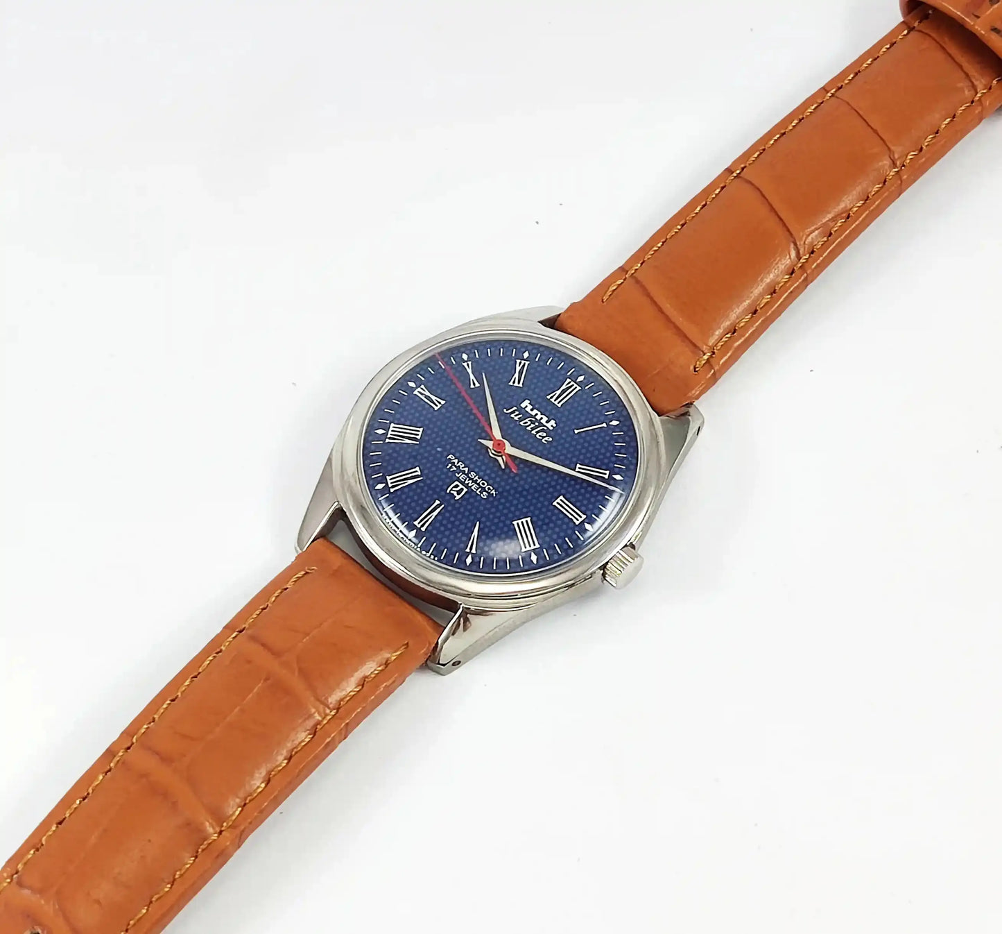 HMT Jubilee Para Shock 17 Jewels Blue Dial Mechanical Handwinding Discover-Diamonds Physical