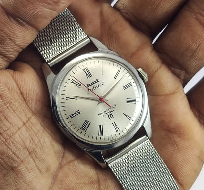HMT Jubilee Para Shock 17 Jewels Silver Dial Handwinding Watch Discover-Diamonds