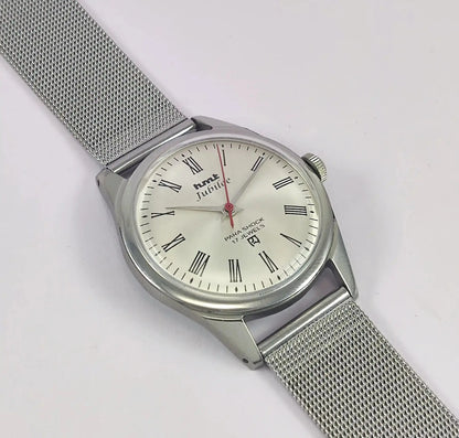 HMT Jubilee Para Shock 17 Jewels Silver Dial Handwinding Watch Discover-Diamonds