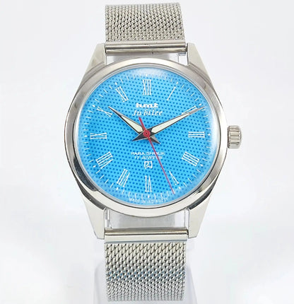 HMT Jubilee Para Shock 17 Jewels Sky Blue Dial Mechanical Handwinding Discover-Diamonds Physical