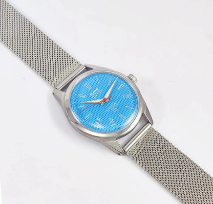 HMT Jubilee Para Shock 17 Jewels Sky Blue Dial Mechanical Handwinding Discover-Diamonds Physical
