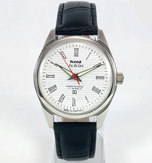 HMT Jubilee Para Shock 17 Jewels White Dial Mechanical Handwinding Discover-Diamonds Physical