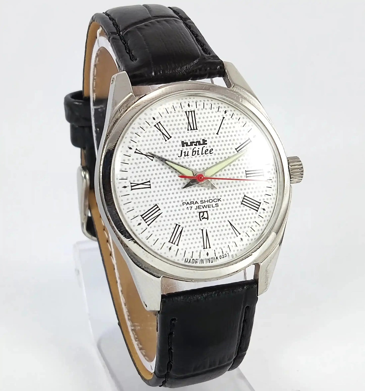 HMT Jubilee Para Shock 17 Jewels White Dial Mechanical Handwinding Discover-Diamonds Physical