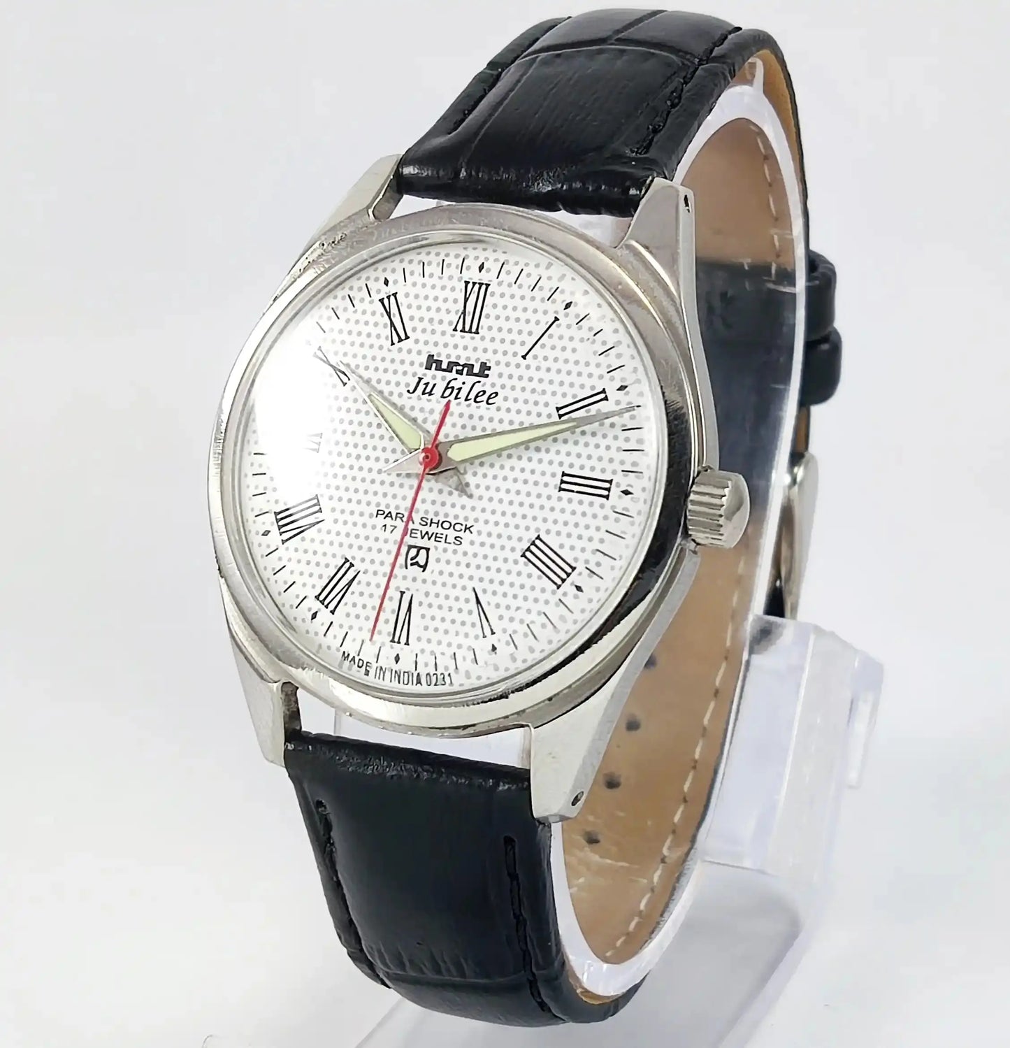 HMT Jubilee Para Shock 17 Jewels White Dial Mechanical Handwinding Discover-Diamonds Physical