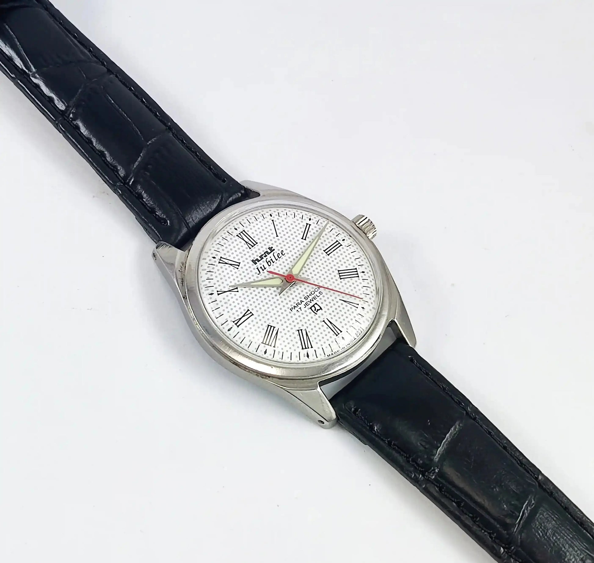 HMT Jubilee Para Shock 17 Jewels White Dial Mechanical Handwinding Discover-Diamonds Physical