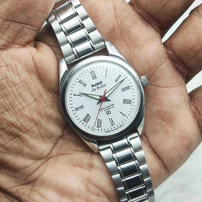 HMT Jubilee Para Shock 17 Jewels White Dial Roman Indices Handwinding Men's Watch