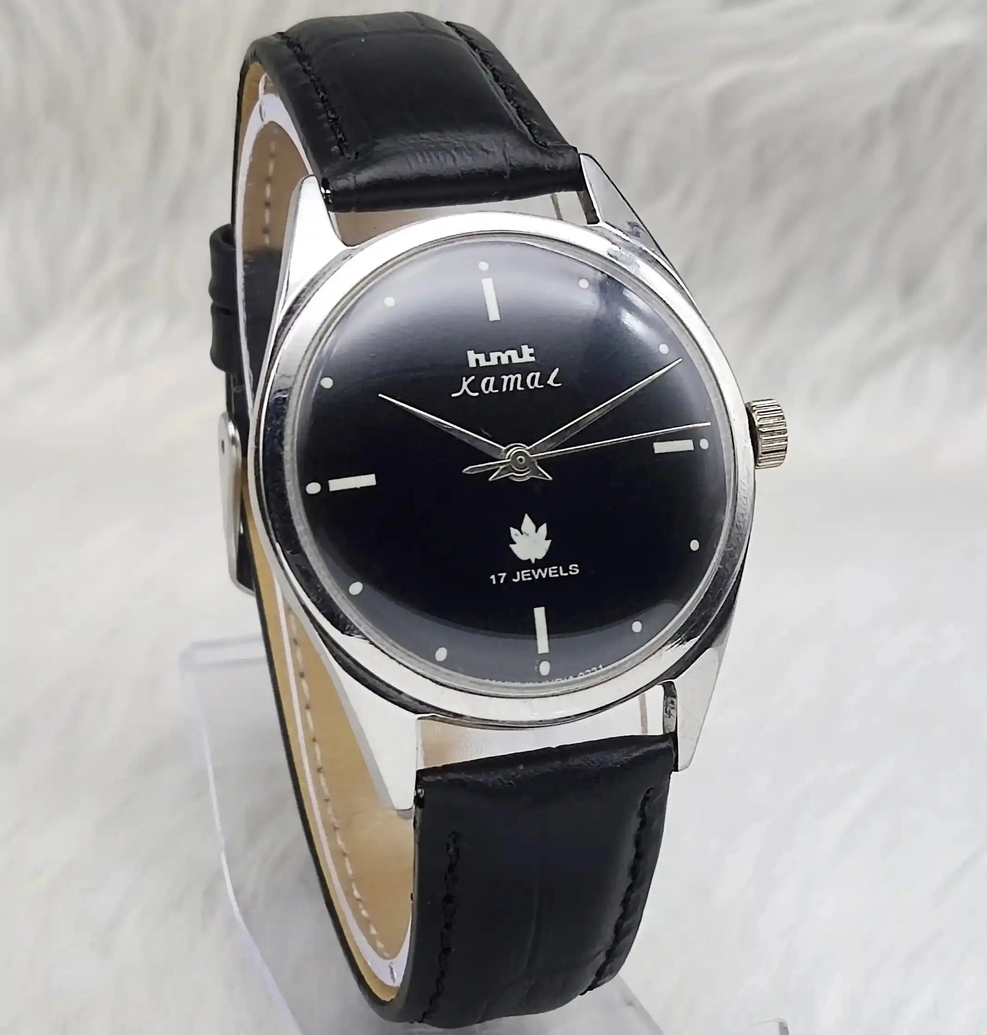 HMT Kamal Black Dial Para Shock 17 Jewels Mechanical Handwinding Men's Watch 0231