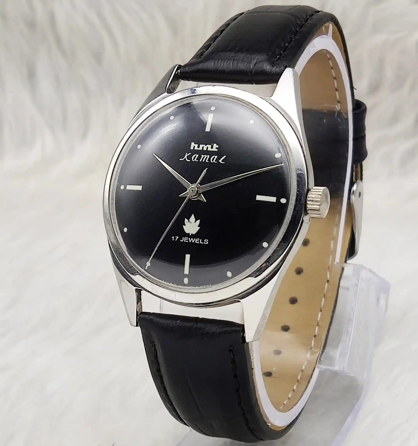 HMT Kamal Black Dial Para Shock 17 Jewels Mechanical Handwinding Men's Watch 0231