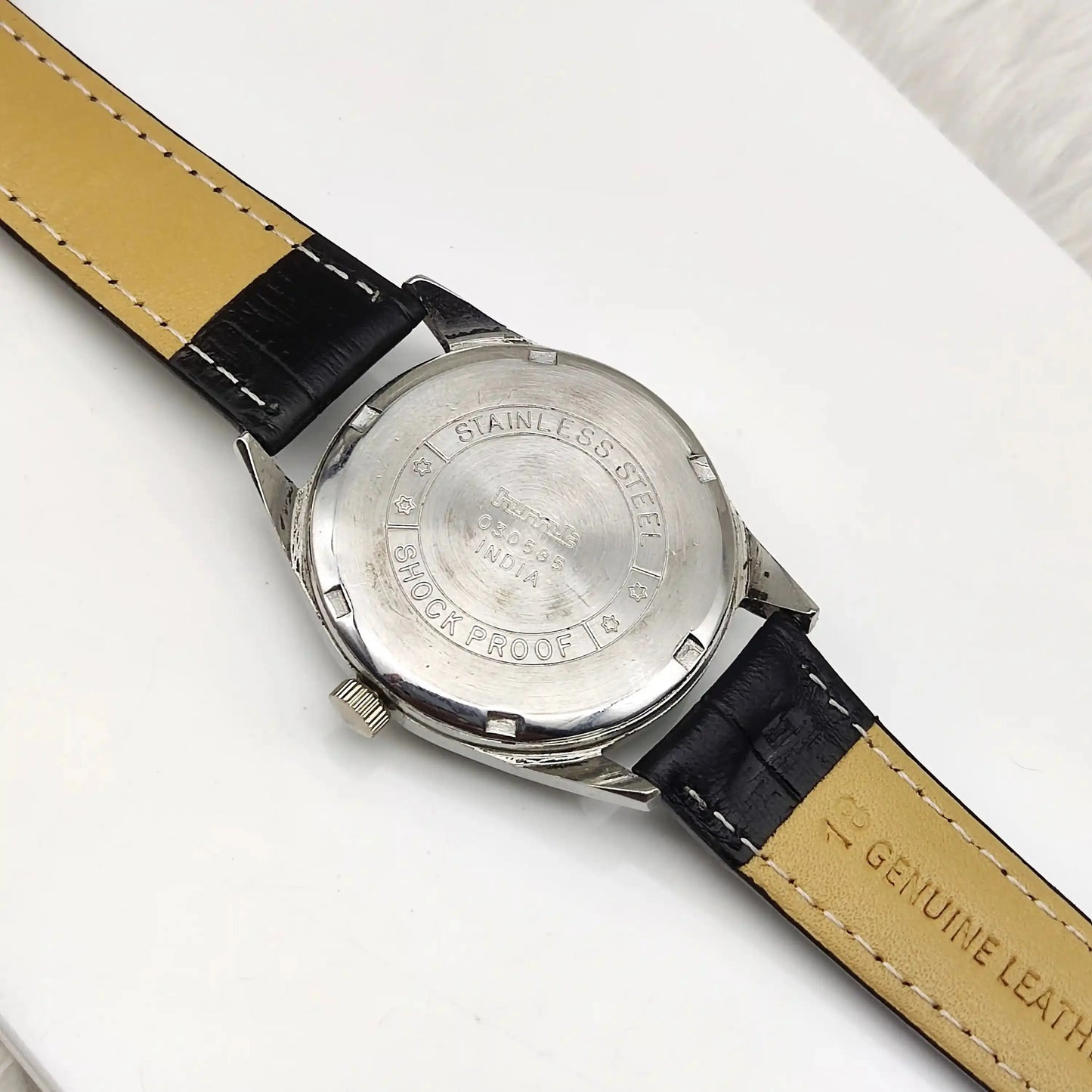 HMT Kamal Black Dial Para Shock 17 Jewels Mechanical Handwinding Men's Watch 0231