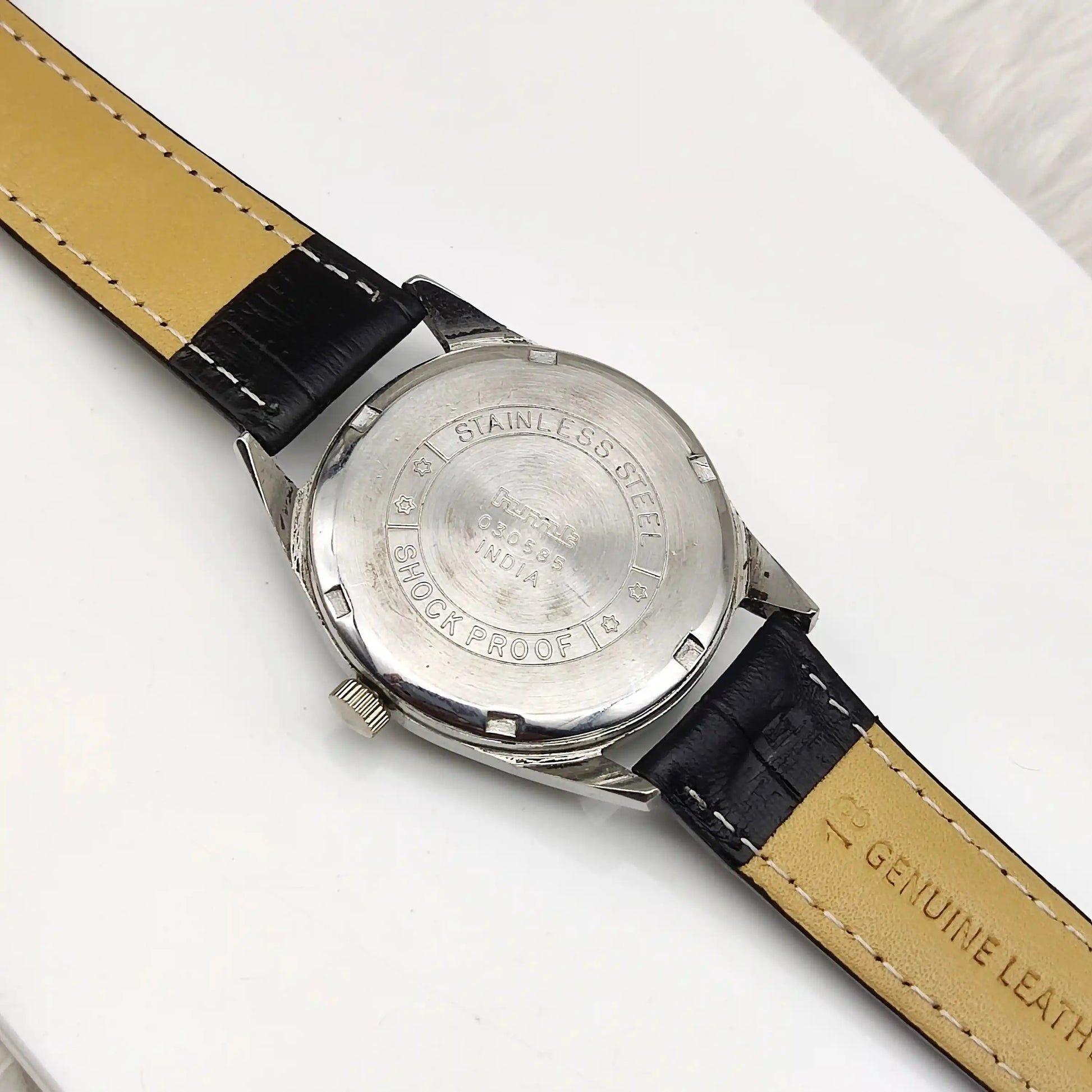 HMT Kamal Black Dial Para Shock 17 Jewels Mechanical Handwinding Men's Watch 0231