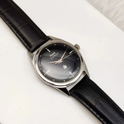 HMT Kamal Black Dial Para Shock 17 Jewels Mechanical Handwinding Men's Watch 0231