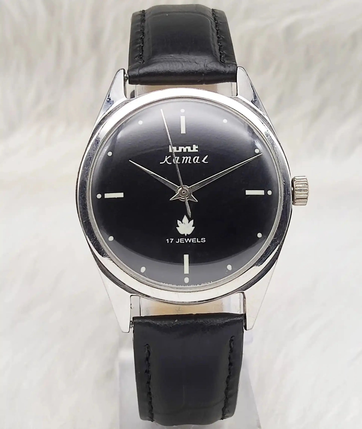 HMT Kamal Black Dial Para Shock 17 Jewels Mechanical Handwinding Men's Watch 0231