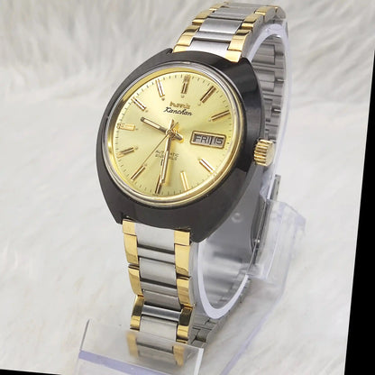 HMT Kanchan 21 Jewels Golden Dial Day Date Feature Automatic