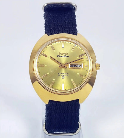 HMT Kanchan Automatic 21 Jewels Golden Dial Watch Discover-Diamonds Physical