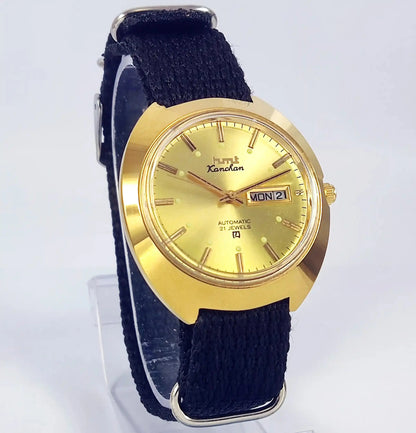HMT Kanchan Automatic 21 Jewels Golden Dial Watch Discover-Diamonds Physical
