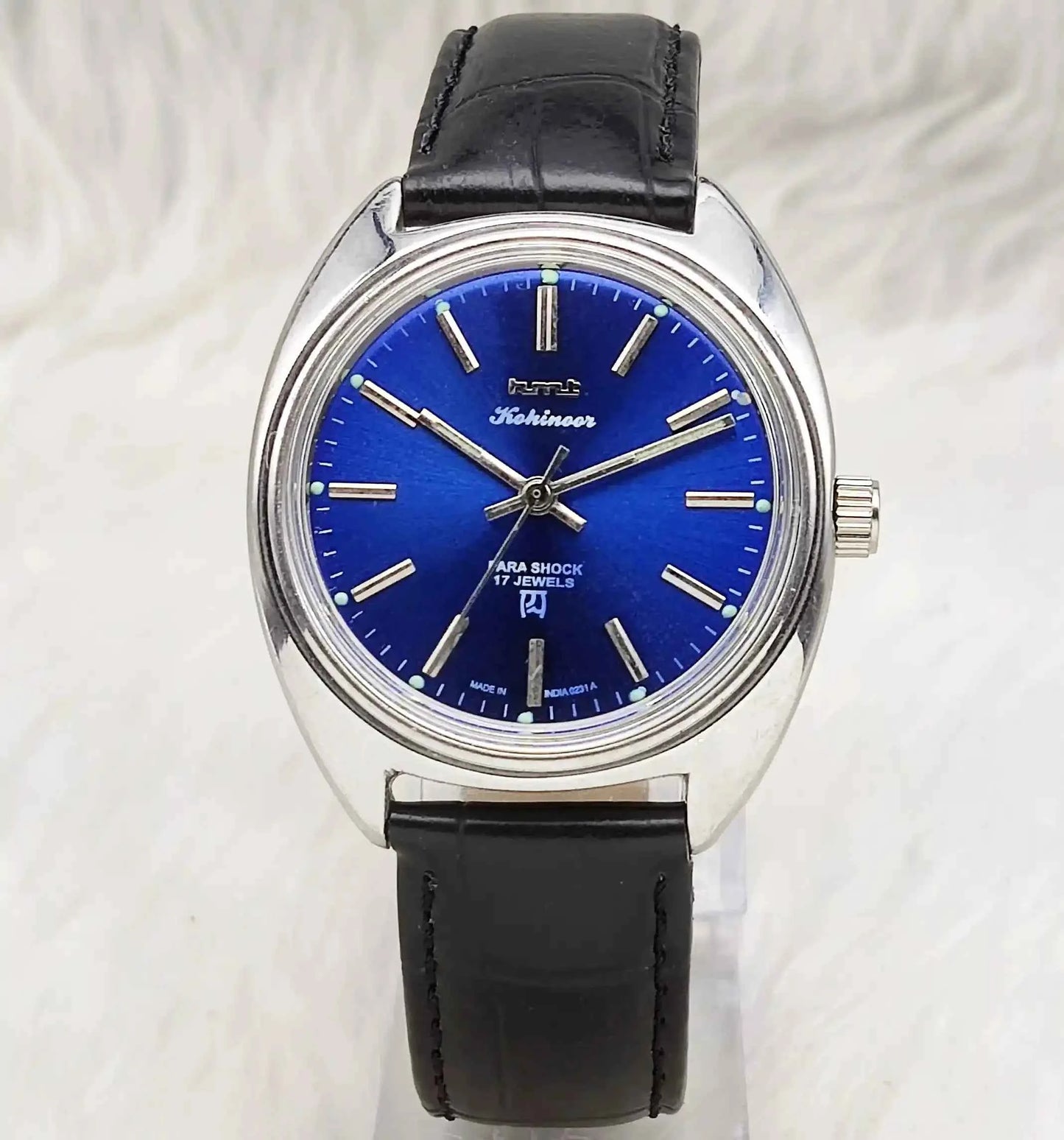 HMT Kohinoor 17 Jewels Blue Dial Handwinding Stick Indices 0231