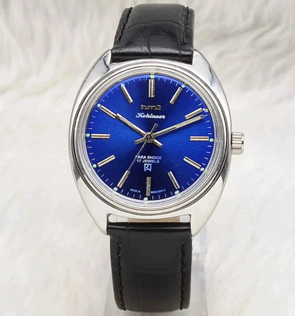 HMT Kohinoor 17 Jewels Blue Dial Handwinding Stick Indices 0231
