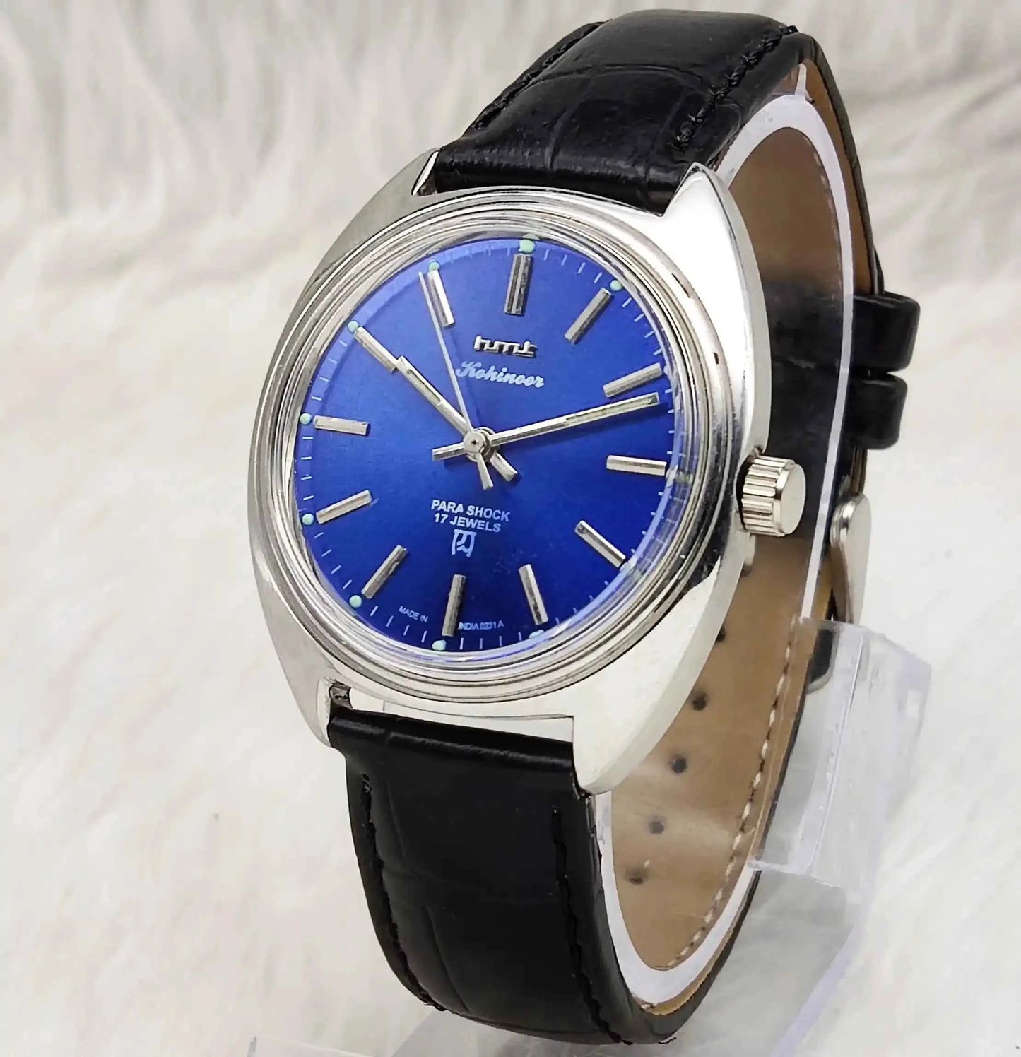 HMT Kohinoor 17 Jewels Blue Dial Handwinding Stick Indices 0231