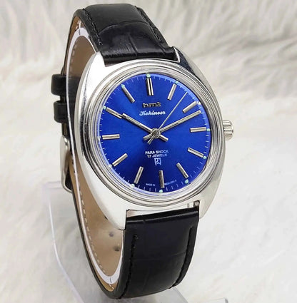 HMT Kohinoor 17 Jewels Blue Dial Handwinding Stick Indices 0231