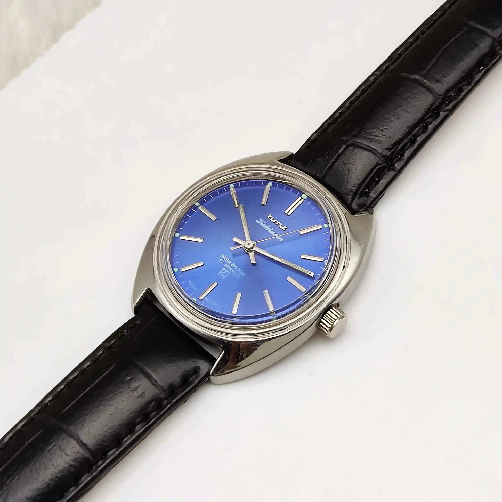 HMT Kohinoor 17 Jewels Blue Dial Handwinding Stick Indices 0231