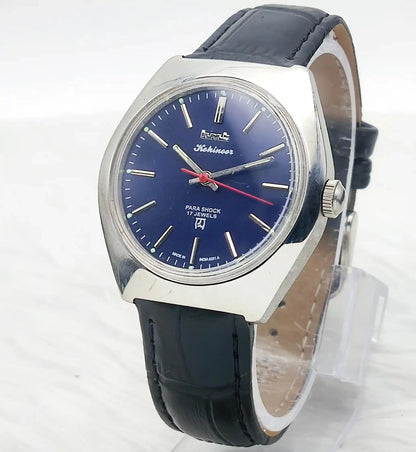 HMT Kohinoor 17 Jewels Handwinding Blue Dial