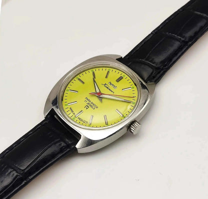HMT Kohinoor 17 Jewels Lemon Color Dial Handwinding Stick Indices Radium Hands