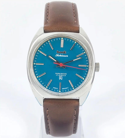 HMT Kohinoor 17 Jewels Peacock Blue Dial Handwinding Discover-Diamonds Physical