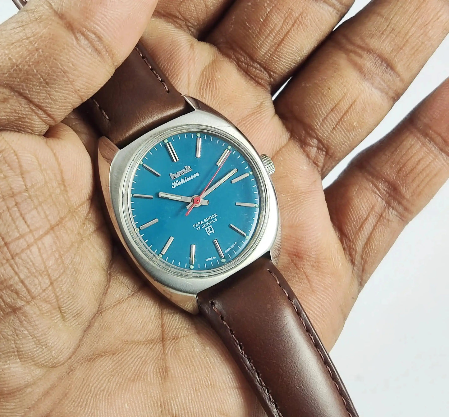 HMT Kohinoor 17 Jewels Peacock Blue Dial Handwinding Discover-Diamonds Physical