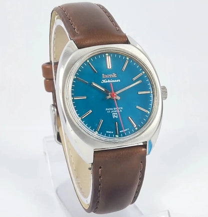 HMT Kohinoor 17 Jewels Peacock Blue Dial Handwinding Discover-Diamonds Physical