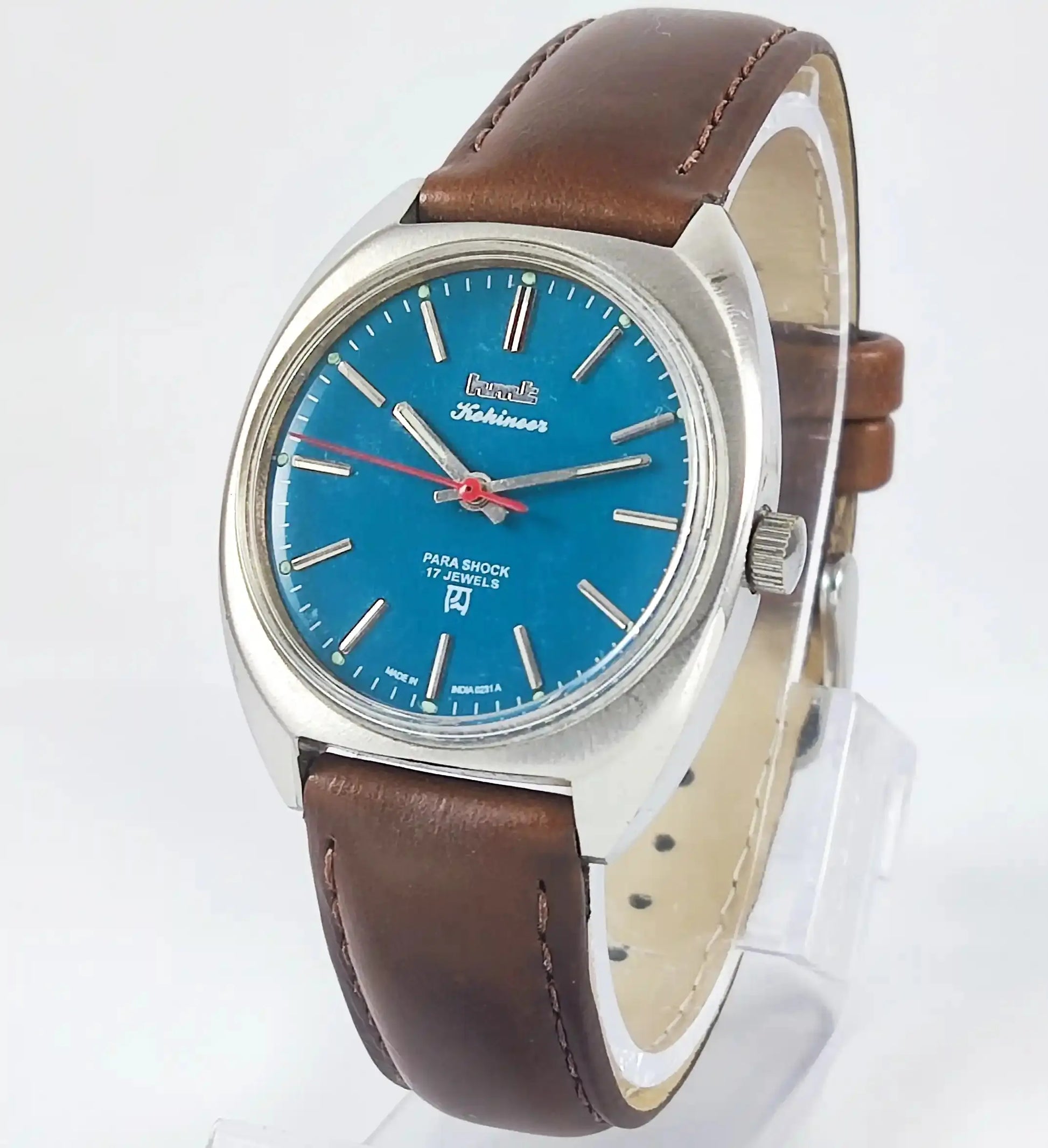 HMT Kohinoor 17 Jewels Peacock Blue Dial Handwinding Discover-Diamonds Physical