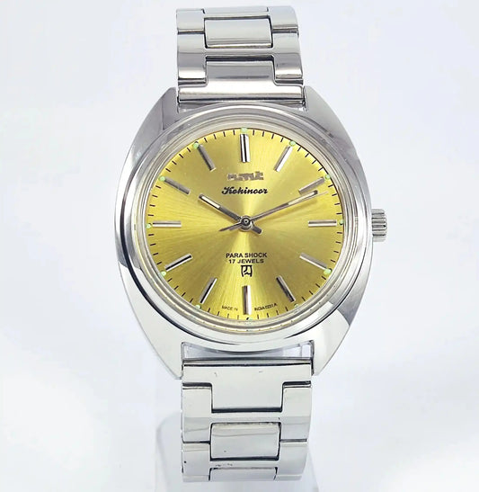 HMT Kohinoor 17 Jewels Peacock Goldnish Dial Handwinding Discover-Diamonds Physical