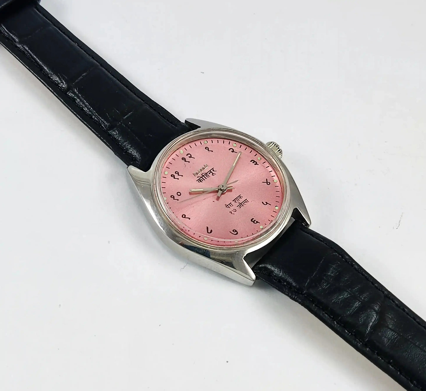 HMT Kohinoor 17 Jewels Pink Dial Handwinding Discover-Diamonds Physical